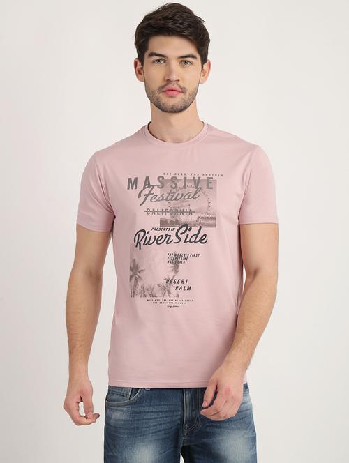 pink chest printed t-shirt - 18363329 - Very Small Image - 1