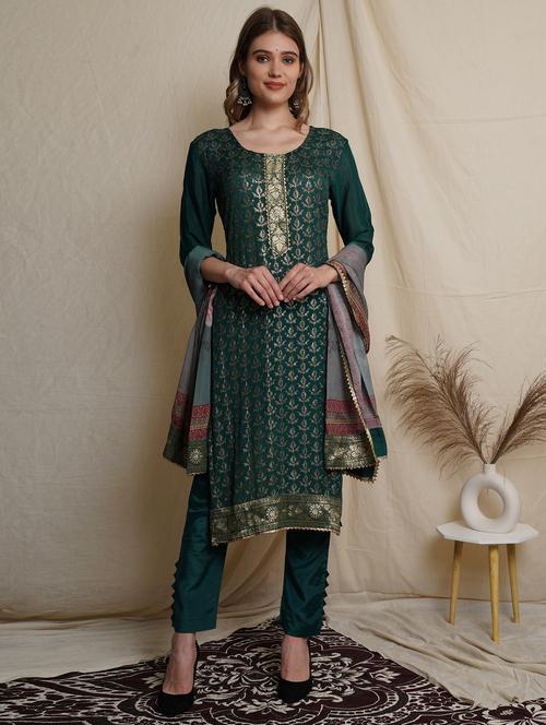 embroidered unstitched suit set - 18363375 - Very Small Image - 1