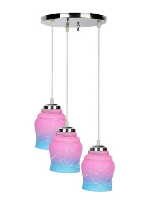 somil pendant hanging ceiling light of stylish colorful & decorative three glass shade lamp (set of two)-dr09 - 18363820 - Very Small Image - 1