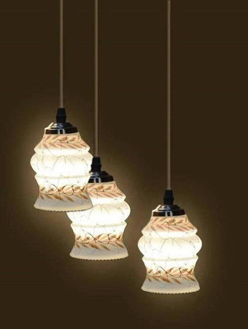 somil pendant hanging ceiling light of stylish colorful & decorative three glass shade lamp (set of two)-dr18 - 18363909 - Very Small Image - 1