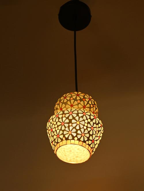somil decorative table mosaic ceiling light lamp with colorful glass shade & all fitting & fixture , pack of 2 - 18364059 - Very Small Image - 1