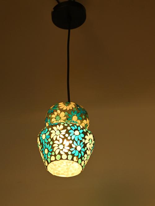 somil decorative table mosaic ceiling light lamp with colorful glass shade & all fitting & fixture , pack of 2 - 18364062 - Very Small Image - 1