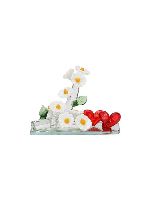 somil beautiful white lily flowers with red couple heart decorative showpiece - 18364590 - Very Small Image - 1
