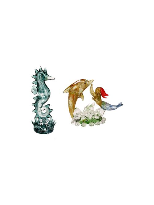 somil attractive crystal seahorse & playing fairy with dolphin combo - 18364681 - Very Small Image - 1