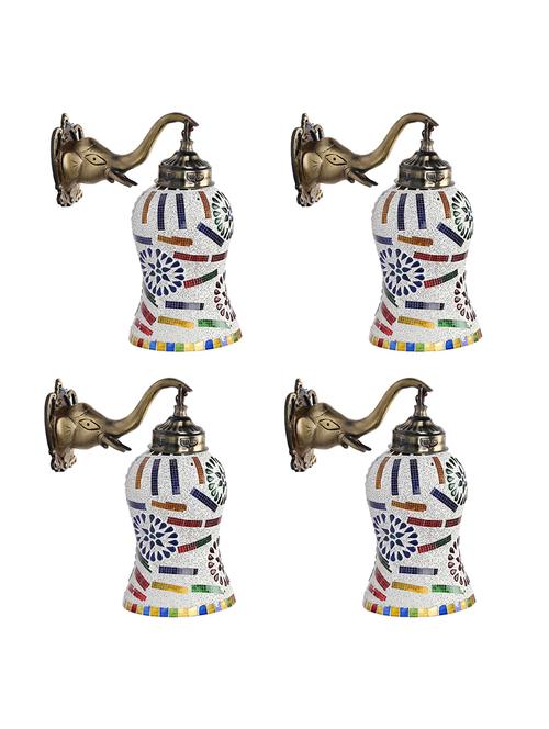 somil new stylish hand decorative colorful glass wall lamp light with royal elephant shape fitting (set of four)ew-el44 - 18365276 - Very Small Image - 1