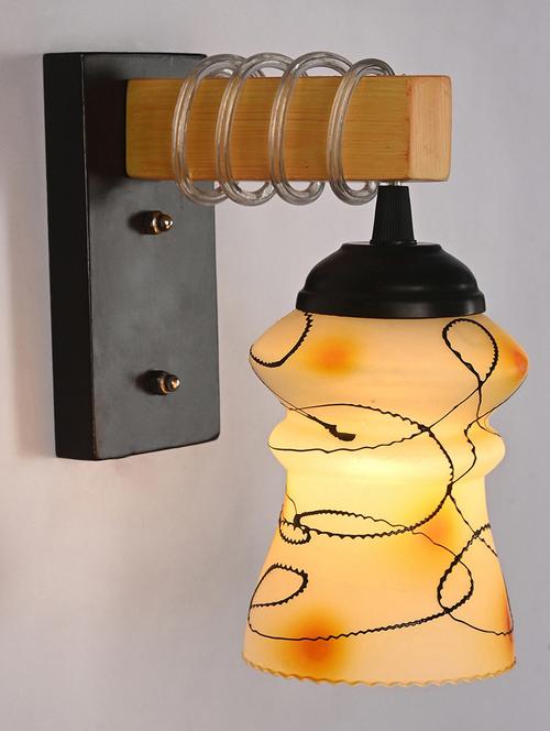 somil modern design colorful wood wall lamp/ light with hand decorated glass shade -y13 - 18365309 - Very Small Image - 1