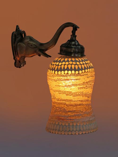 somil new stylish hand decorative colorful glass wall lamp light with royal elephant shape fitting (set of four)ew-el45 - 18365333 - Very Small Image - 1