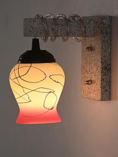 somil designer black white wood pendant wall light / night lamp of colorful glass shade -ty80 - 18365384 - Very Small Image - 1