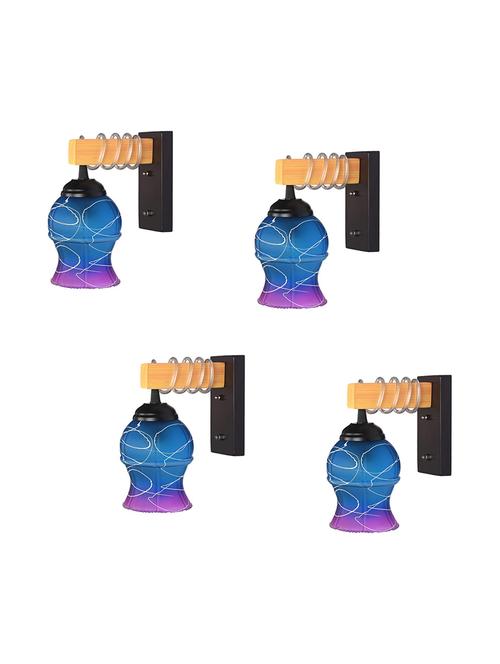 somil modern design colorful wood wall lamp/ light with hand decorated glass shade (set of 4) - ya16 - 18365528 - Very Small Image - 1
