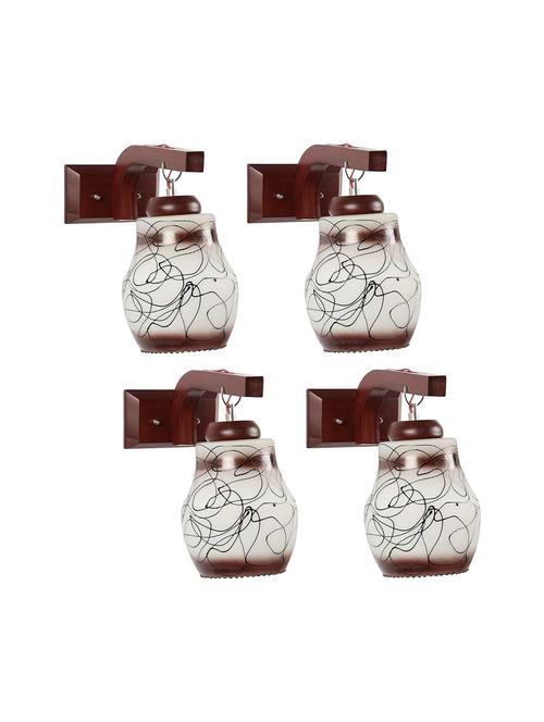 somil decorative sconce glass wall lamp/light with stylish wood fitting (set of 4)_gh7 - 18365539 - Very Small Image - 1
