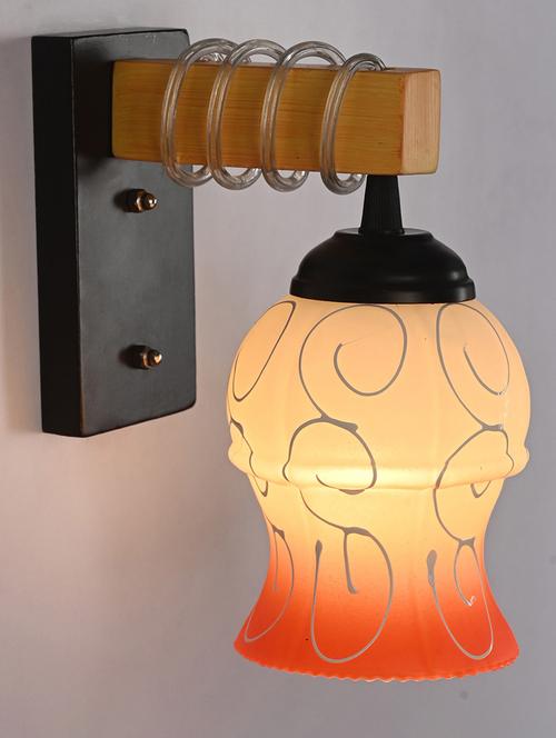 somil modern design colorful wood wall lamp/ light with hand decorated glass shade (set of 2) -y17 - 18365570 - Very Small Image - 1