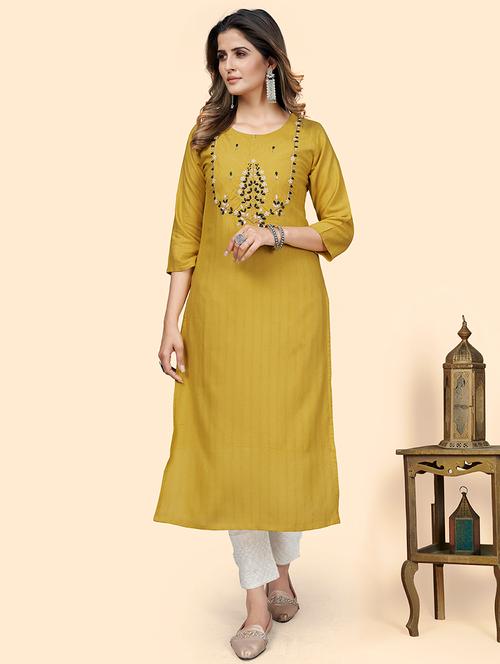 women's straight kurta - 18365708 - Very Small Image - 1