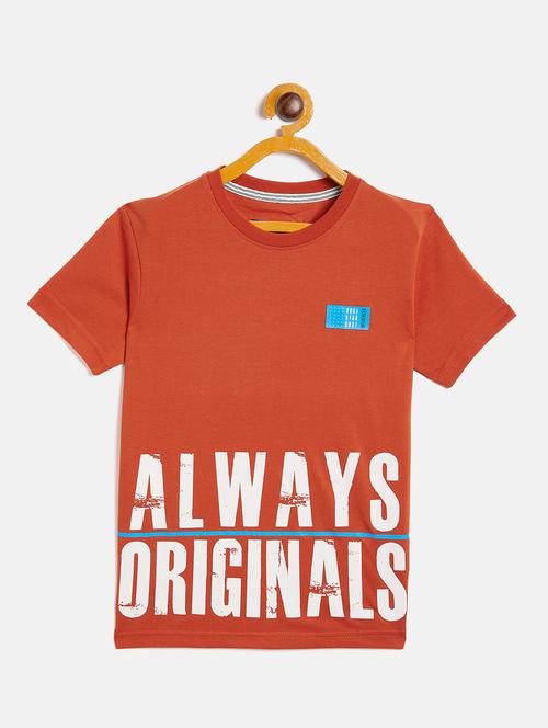 orange printed t-shirt - 18366116 - Very Small Image - 1