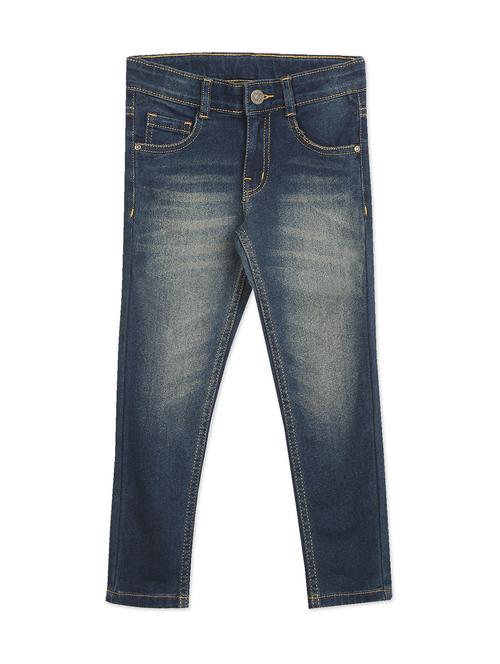girls navy blue washed jean - 18366343 - Very Small Image - 1