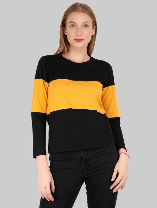 round neck color block tee - 18366842 - Very Small Image - 1