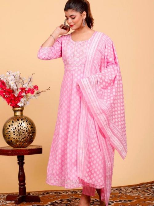 cotton suit with dupatta - 18366860 - Very Small Image - 1