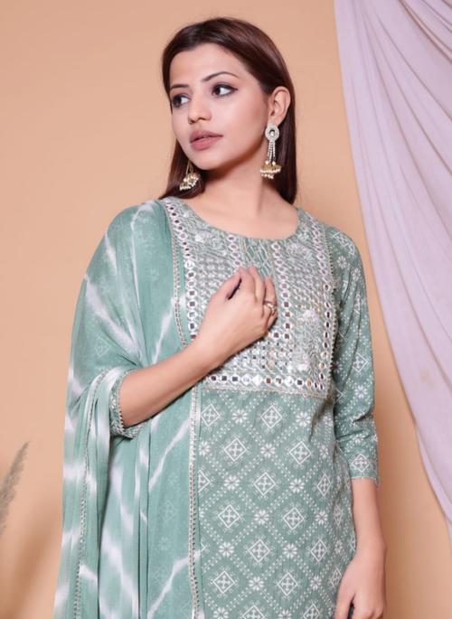 cotton suit with dupatta - 18366868 - Very Small Image - 1