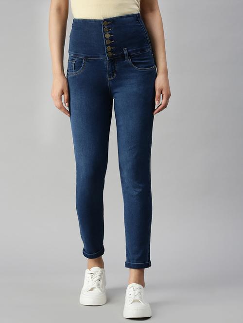 high-rise washed denim jean - 18366949 - Very Small Image - 1