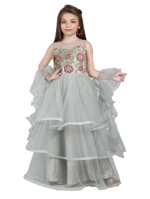 grey embellished party gown - 18366986 - Very Small Image - 1