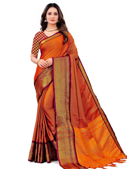 self design woven saree - 18367070 - Very Small Image - 1