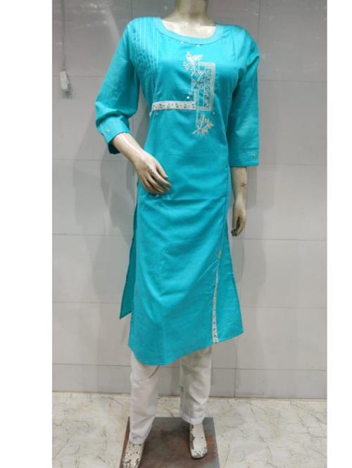 cotton solid palazzo suit set - 18367229 - Very Small Image - 1