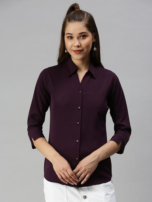 three quarter sleeved solid casual shirt - 18367686 - Very Small Image - 1