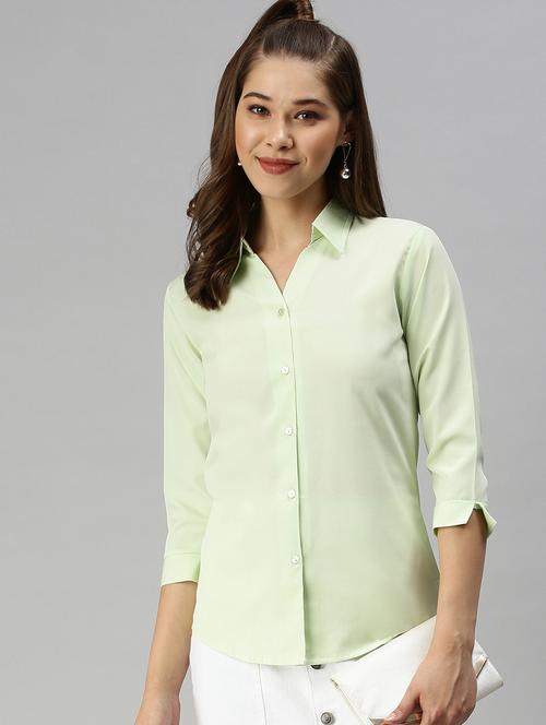 three quarter sleeved solid casual shirt - 18367688 - Very Small Image - 1