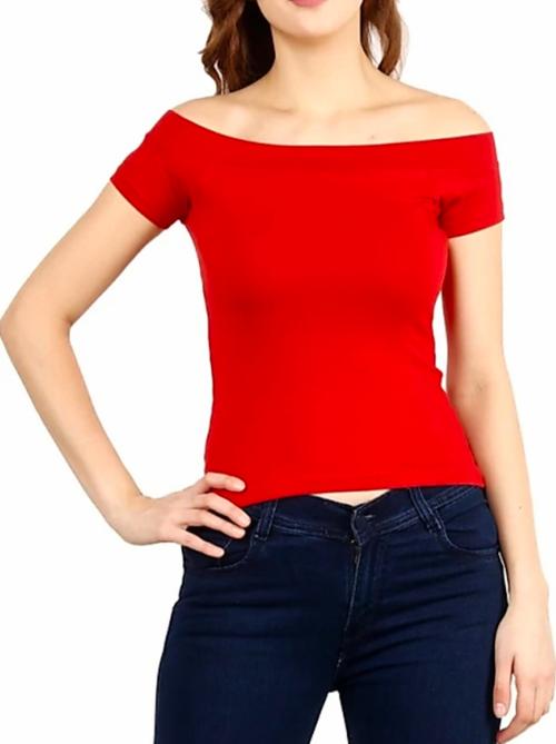 off shoulder solid regular top - 18367760 - Very Small Image - 1