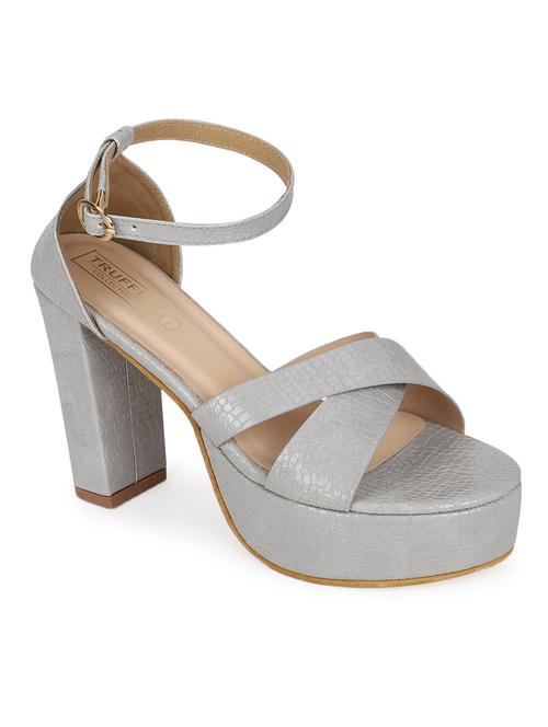 grey pu platforms sandals - 18368171 - Very Small Image - 1