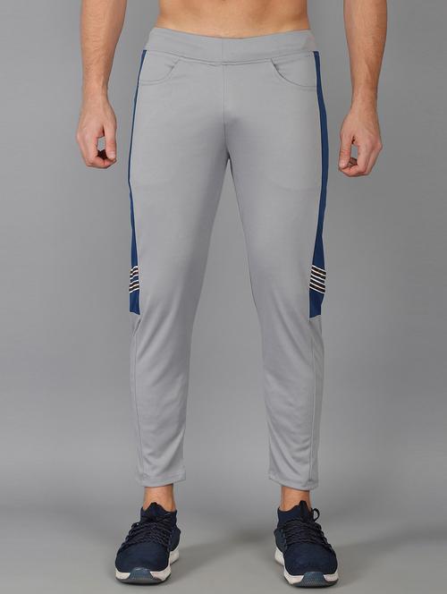 grey color-blocked ankle length track pant - 18368679 - Very Small Image - 1