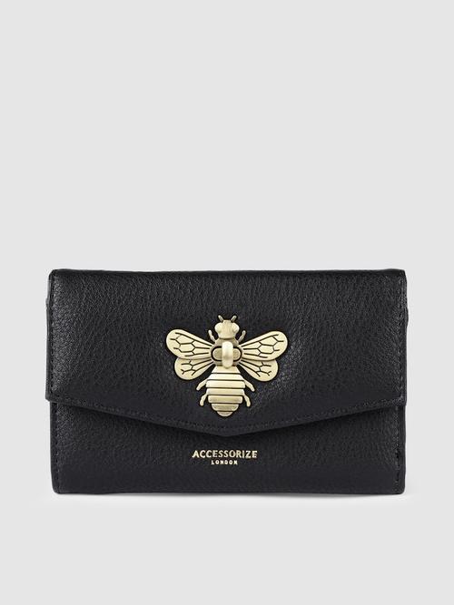 ladies leather wallet black color - 18368913 - Very Small Image - 1