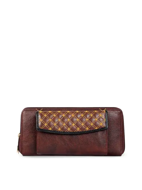 ladies leather wallet brown color - 18368918 - Very Small Image - 1