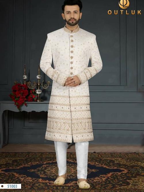 exclusive fancy party wear sherwani with - 18368936 - Very Small Image - 1
