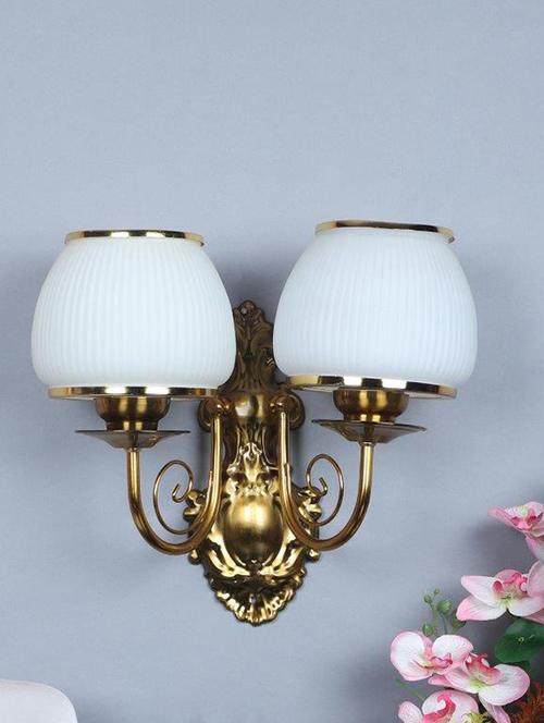 eliante gold iron base white glass shade wall light - px-69-2w - without bulb - 18369420 - Very Small Image - 1
