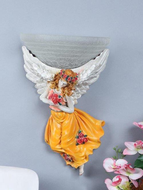 eliante multicolor fiber base white glass shade wall light - pari-1w - without bulb - 18369421 - Very Small Image - 1