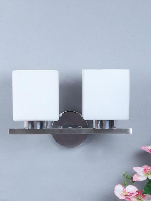 eliante chrome iron base white glass shade wall light - s-3-2w - without bulb - 18369424 - Very Small Image - 1