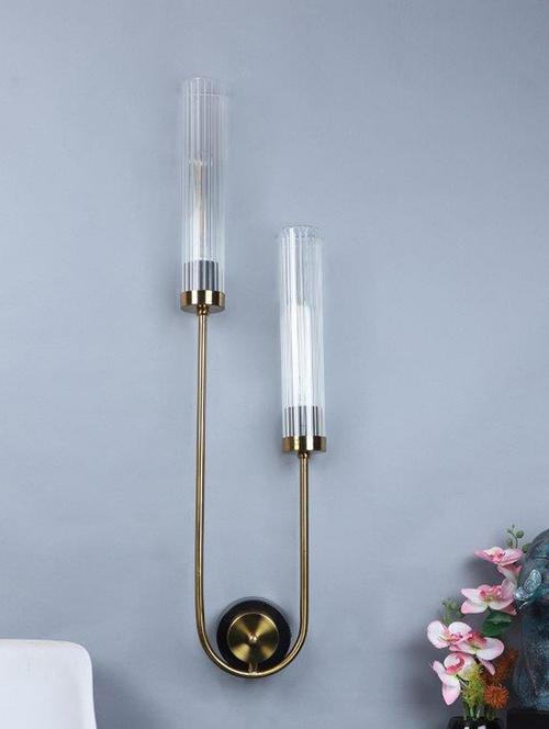 eliante gold iron base transparent glass shade wall light - f-050-2w - without bulb - 18369425 - Very Small Image - 1