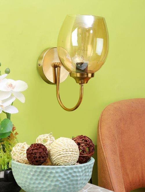eliante gold e27 holder base gold white shade wall light - 3016-1w - without bulb - 18369469 - Very Small Image - 1