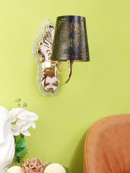 eliante gold iron base black white shade wall light - c-1342-1w - without bulb - 18369477 - Very Small Image - 1