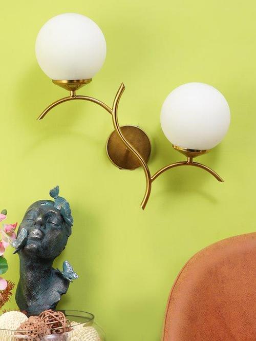 eliante gold iron base white white shade wall light - 3036-2w - without bulb - 18369491 - Very Small Image - 1