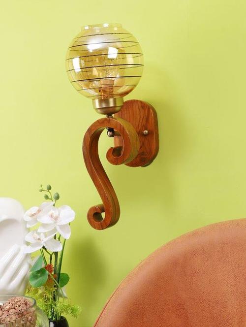 eliante brown wood base gold white shade wall light - 3045-1w - without bulb - 18369496 - Very Small Image - 1