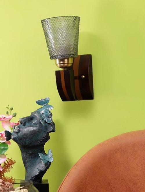 eliante brown wood base black white shade wall light - 4335-1w-black - without bulb - 18369501 - Very Small Image - 1