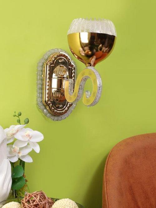 eliante gold iron base frost white shade wall light - b-6738 - inbuilt led - 18369513 - Very Small Image - 1