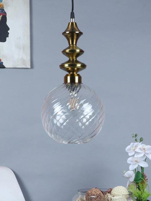 eliante antique gold iron base transparent glass shade hanging light - px-123-1lp - without bulb - 18369527 - Very Small Image - 1