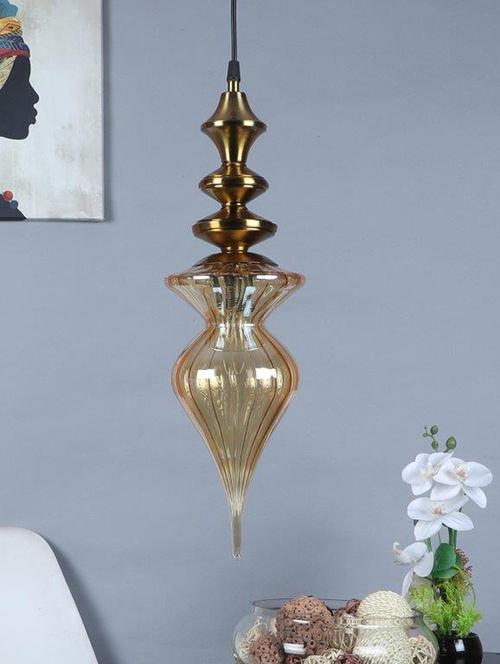 eliante antique gold iron base gold glass shade hanging light - px-83-1lp - without bulb - 18369530 - Very Small Image - 1