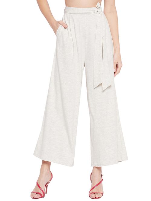 tie front solid palazzo - 18370109 - Very Small Image - 1