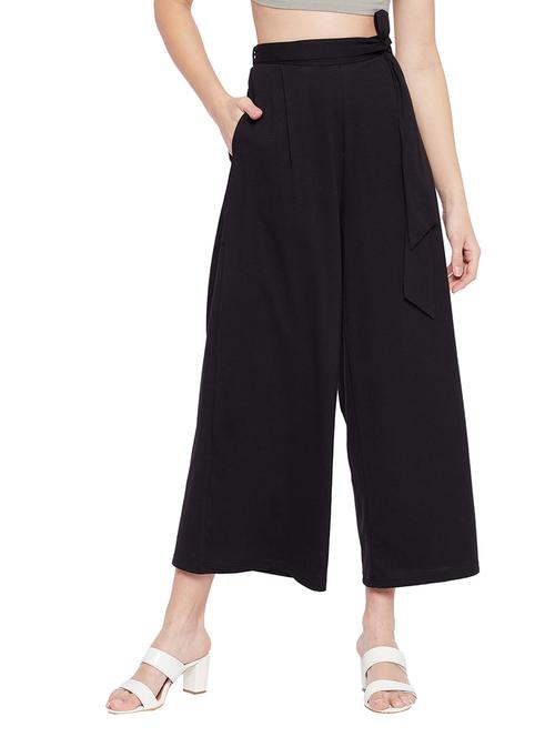 tie front solid palazzo - 18370110 - Very Small Image - 1