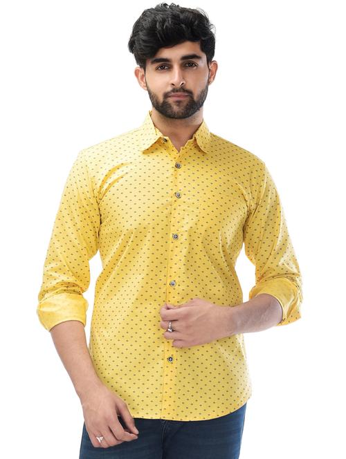 yellow printed casual shirt - 18370651 - Very Small Image - 1