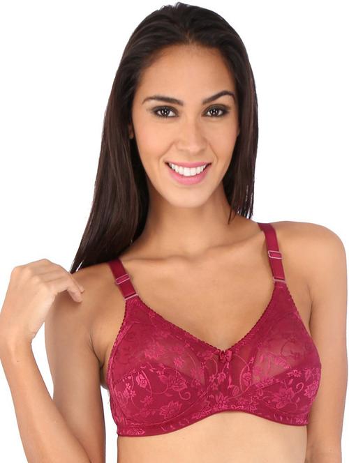 maroon solid regular bra - 18371587 - Very Small Image - 1