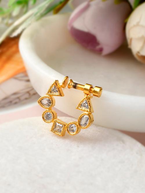 gold brass ring nose pin - 18371638 - Very Small Image - 1